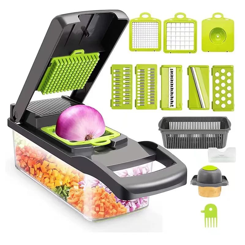 Multifunctional Vegetable Chopper - Cutter, Dicer, Slicer, Mandoline, Onion Chopper for Onion, Potato, Tomato, Cucumber, Carrot