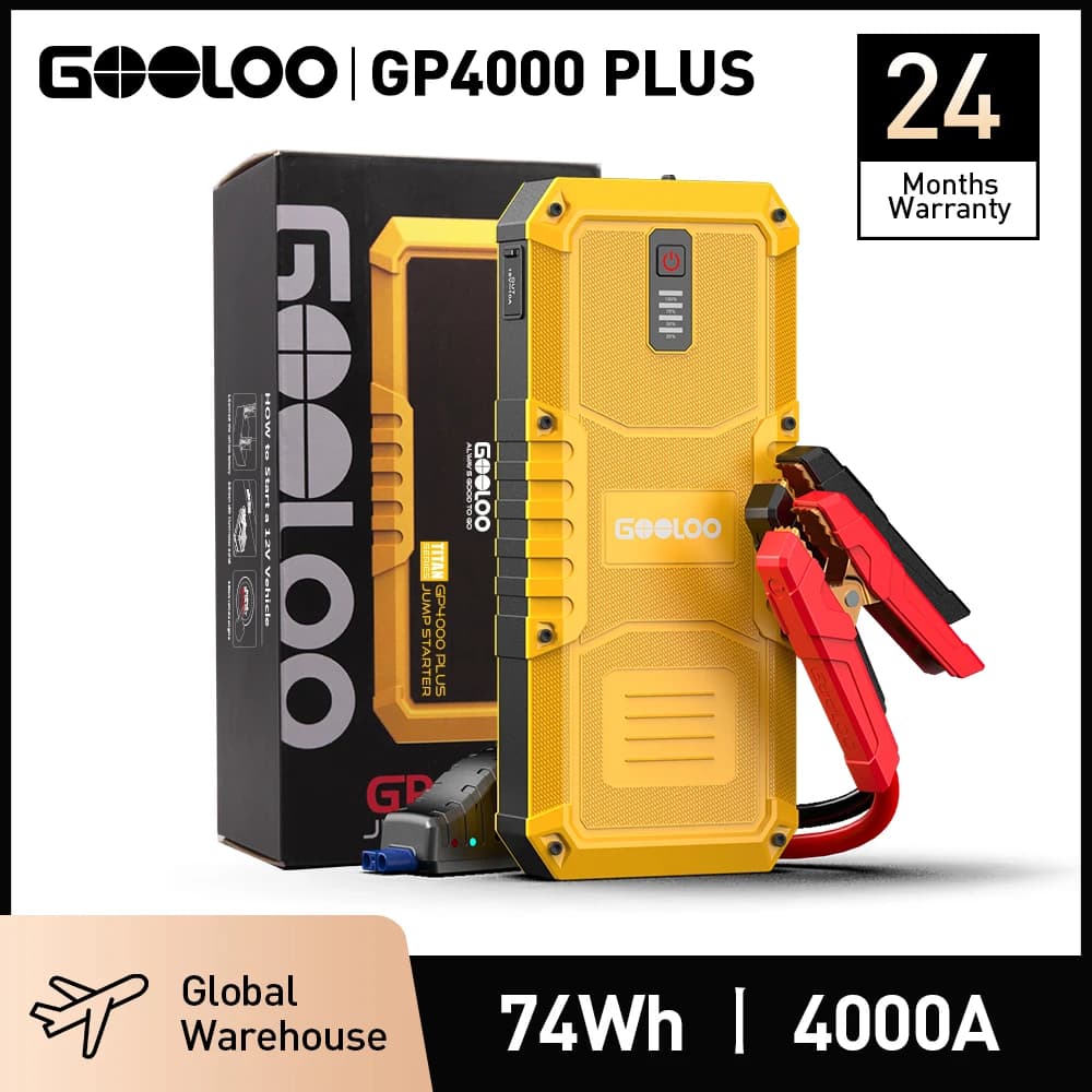GOOLOO 4000A Start Power Bank 20000mAh Jump Starter Car Booster External Battery 12V Starting Device for Petrol Diesel Powerbank