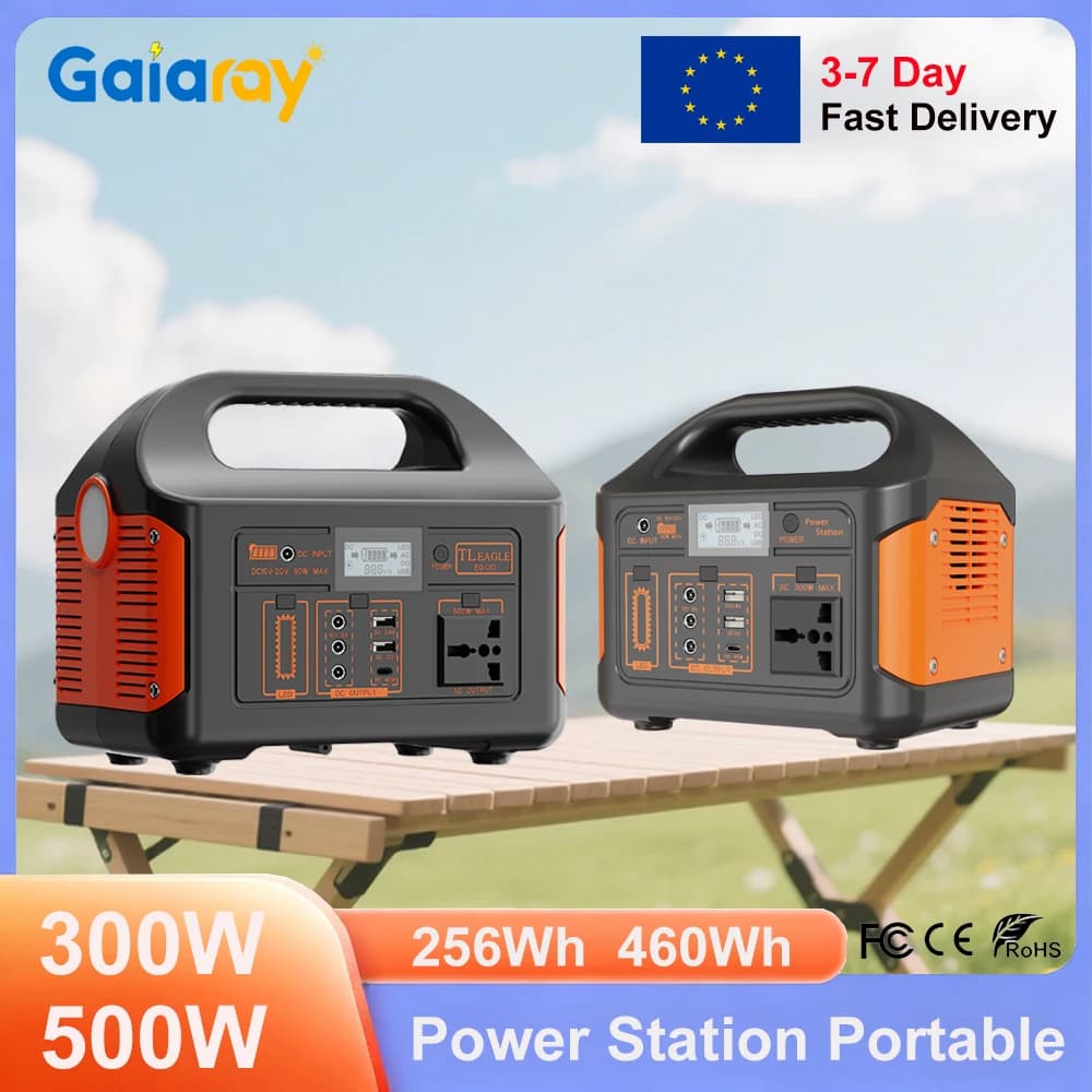 Gaiaray 500W 300W Portable Power Station Solar Generator LiFePO4 Charging Station Emergency Power Plant UPS for Outdoor Camping