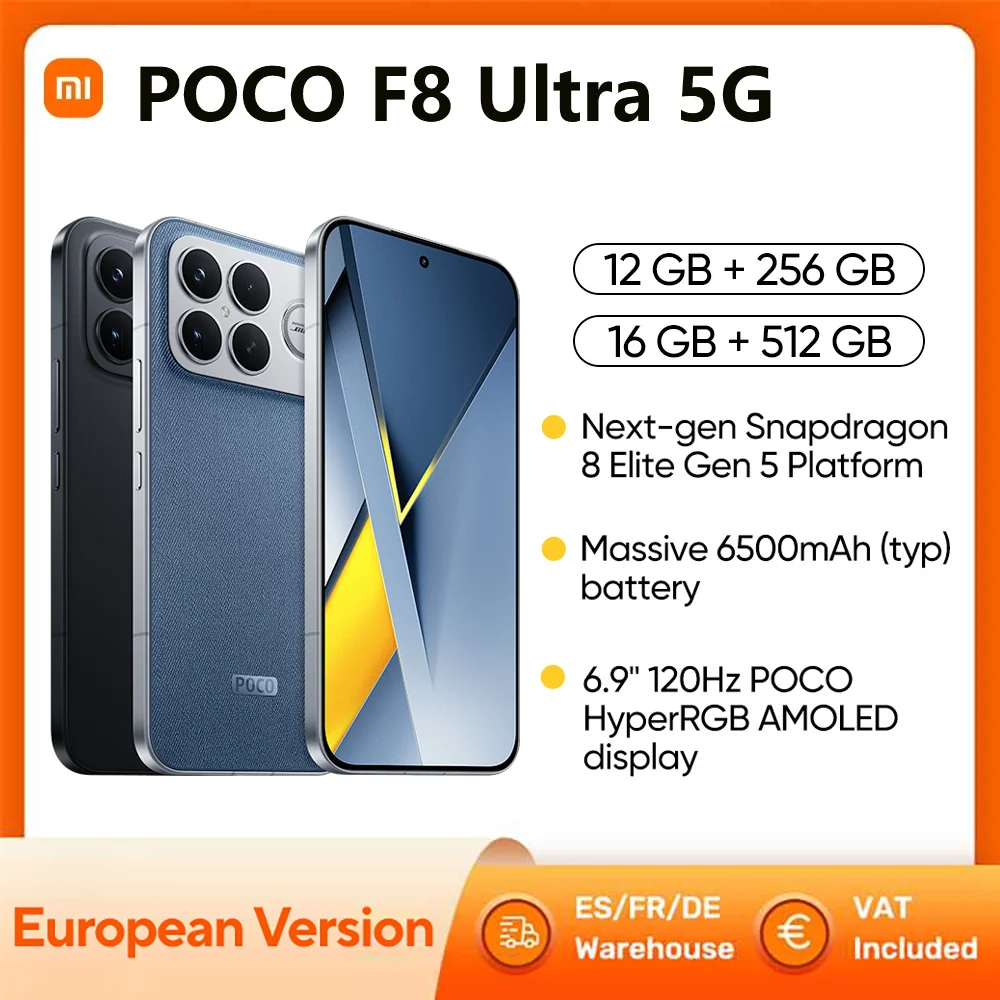 POCO F8 Ultra 5G, NFC,120Hz 6.9" AMOLED Display, 50 MP Light Fusion 950 Sensor with OIS, 6500 mAh Battery, IP68