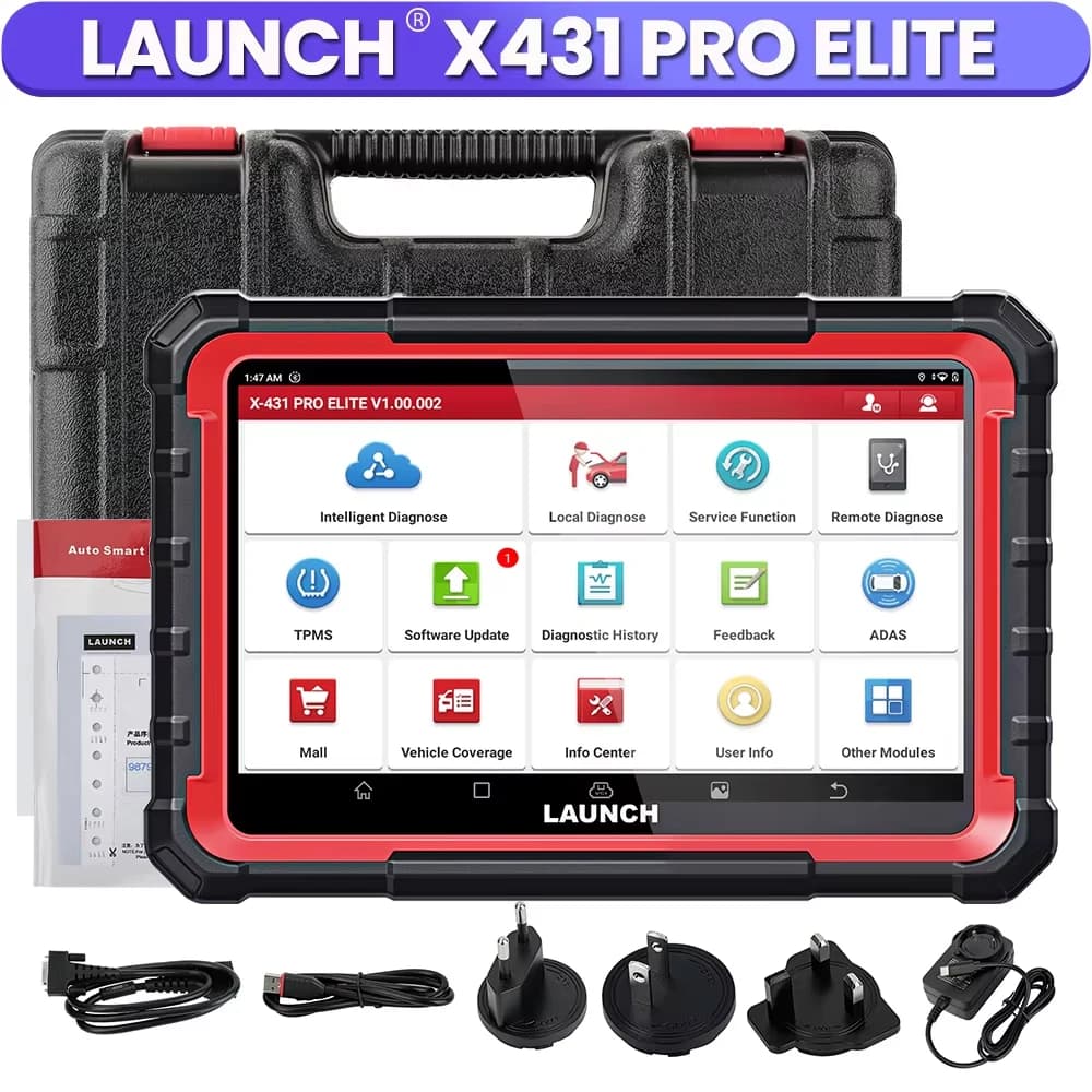 2026 LAUNCH X431 PRO ELITE 8 Inch Car Diagnostic Tool OBD Scanner OBD2, CAN FD/DOIP, ECU Coding, Active Test, PK CRP919E BT