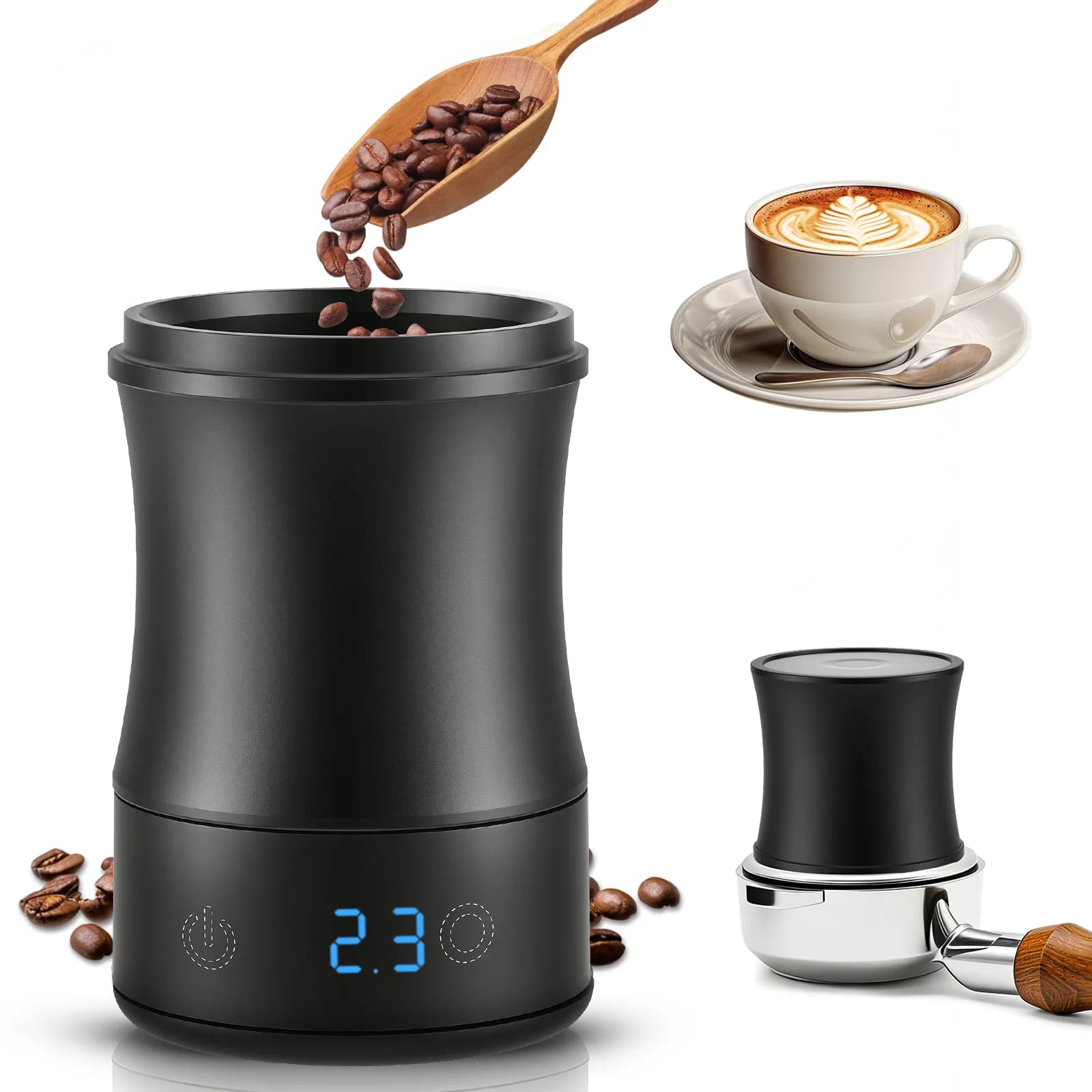 2 IN 1 LED Display Espresso Tools 58mmCoffee Dosing Cup Electronic Scale 0.1g High-precision Coffee Scale Station Barista Gift ﻿