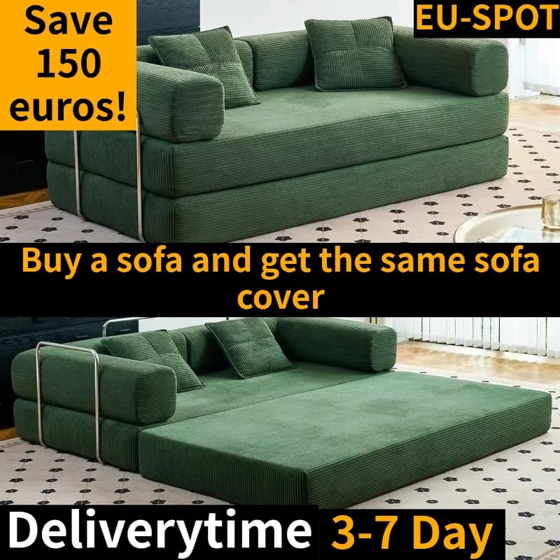 2026 New Design Corner Style Vacuum Compression Fabric Sofa Compressed Bed Set Home Apartment Hotel Living Room Sofa Bed