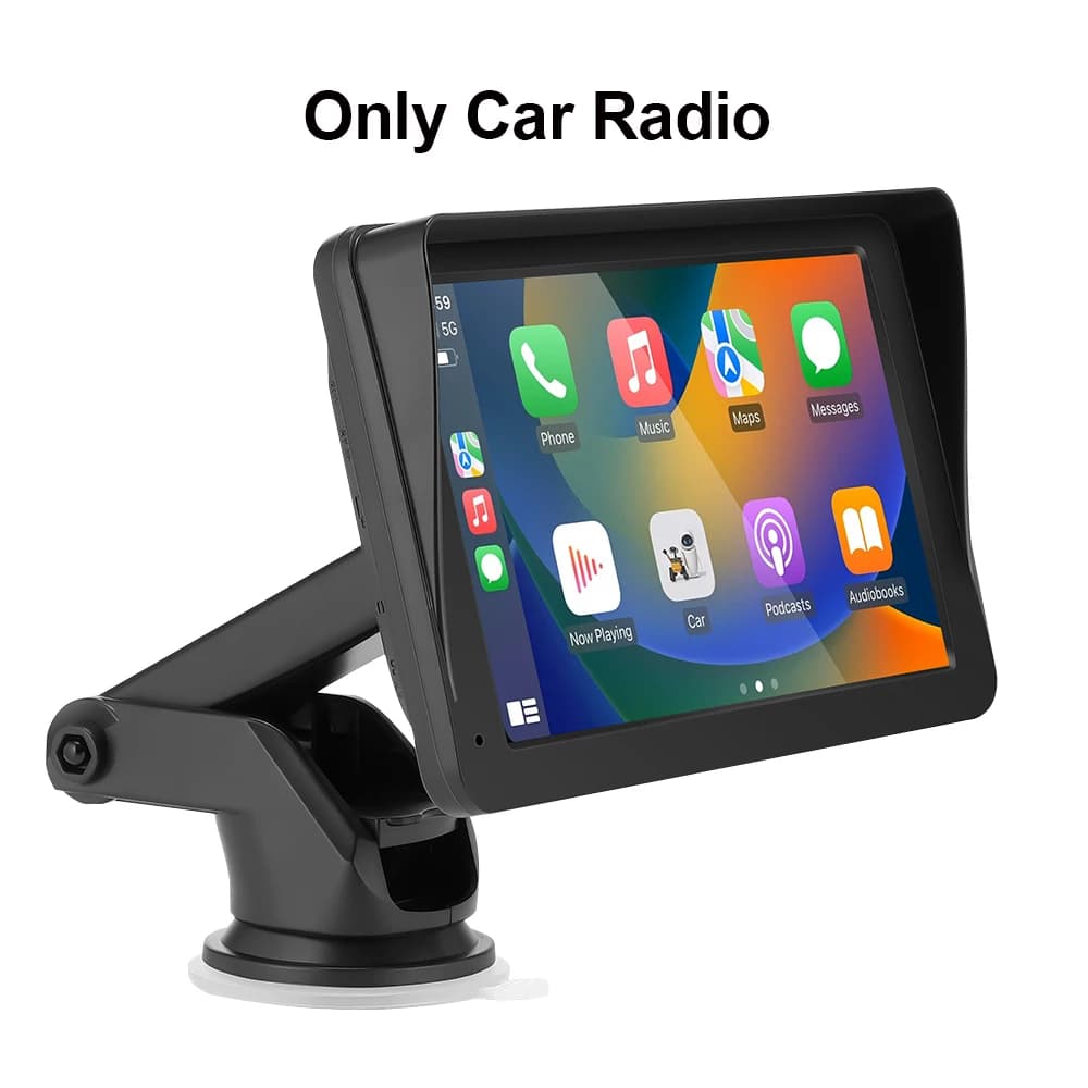 GEARELEC 7 inch Portable Car Radio Wireless CarPlay Android Auto Universal Touch Screen Multimedia Video PlayerWith FM Rear View Camera