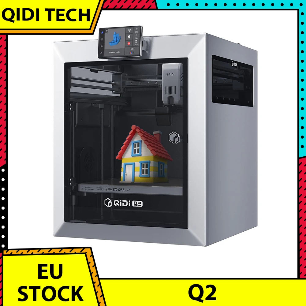 QIDI TECH Q2 3D Printer – High Precision, 370°C Nozzle, AI Camera, Large Build Volume 270×270×256mm, Print PLA/ABS/PETG/TPU