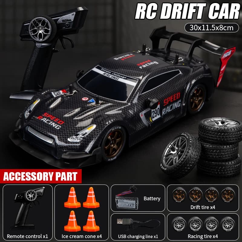 JJRC remote control racing car, four-wheel drive, high-speed drift, replaceable tires and brake discs. Dynamic and cool. The per
