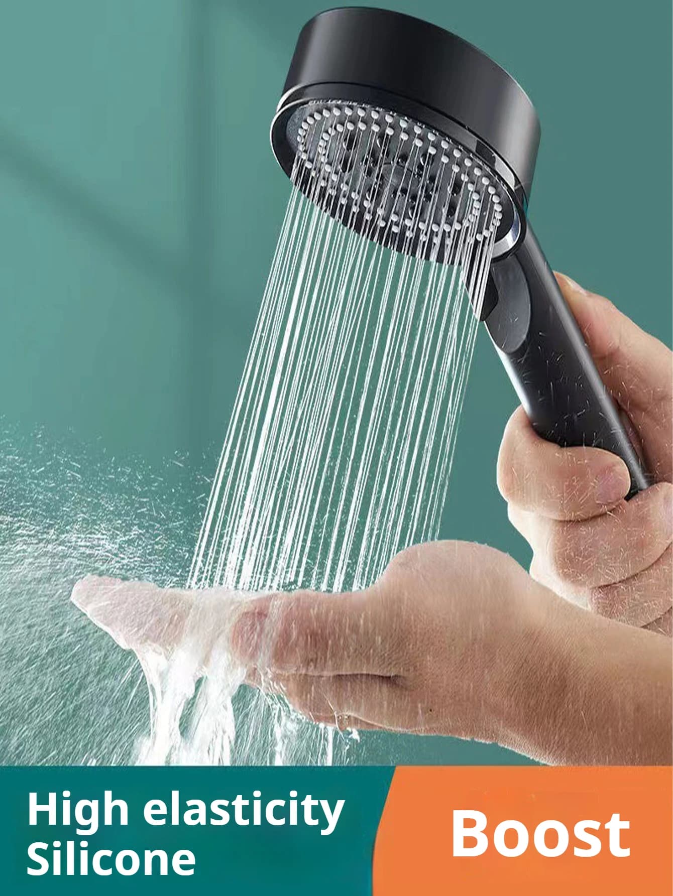 Shower Head Handheld 5 Spray High-Pressure Water Saving Filtered Showerhead Black Bathroom Shower Nozzle Bathroom Accessories