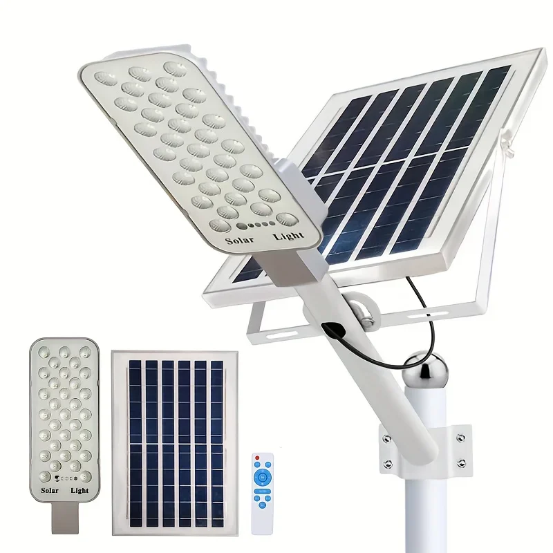 Swiatla Solar Street Light Outdoor 128 LEDs Wall Lamp 6000mAh Battery Powered Dusk to Dawn Auto Sensor Waterproof Wireless Security Lighting Split Solar Motion Flood Light for Garden Yard Driveway Pathway
