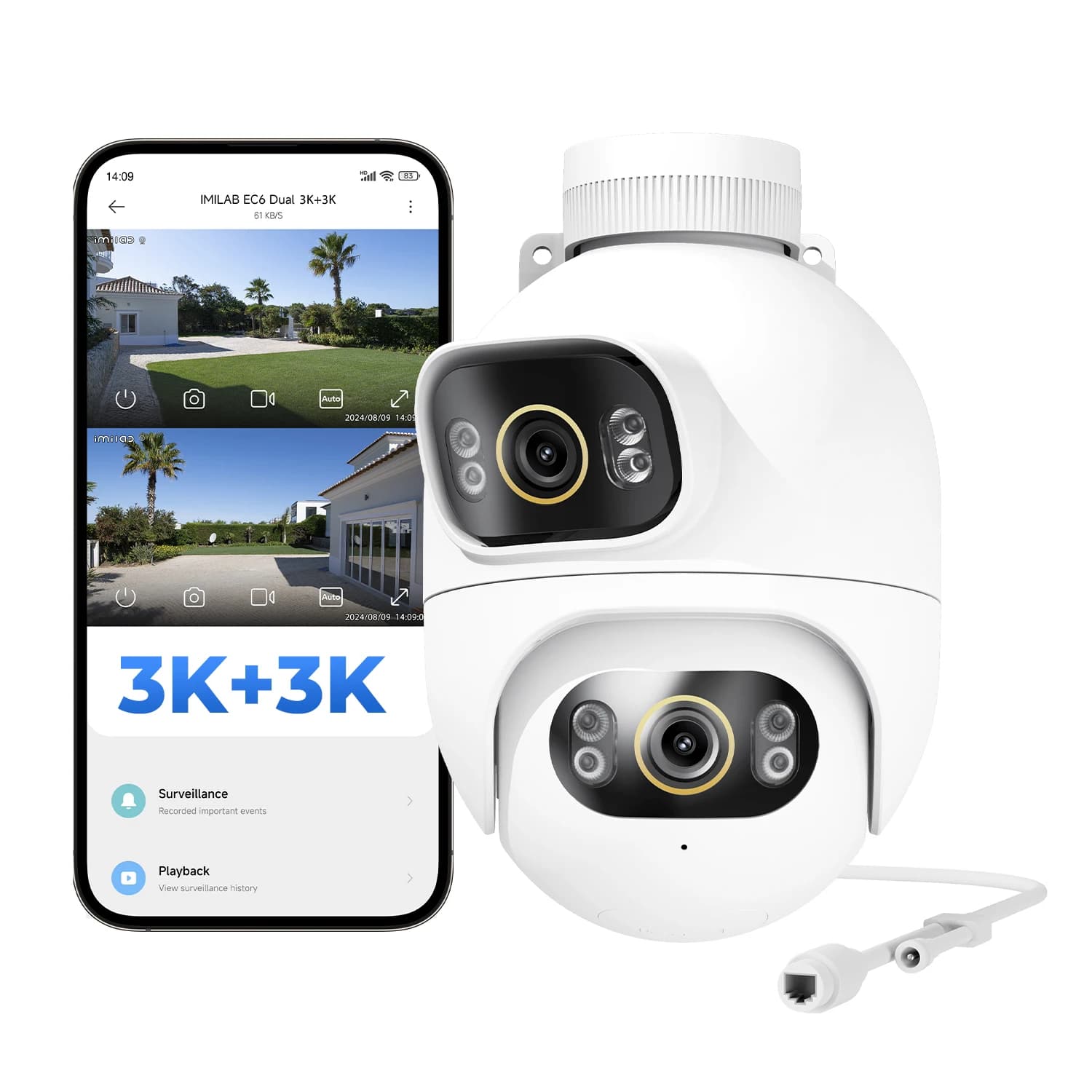 IMILAB EC6 Dual Pro 10MP Security WiFi Camera With Colour Night Vision Smart Human Detection&Tracking Compatible with MiHome App