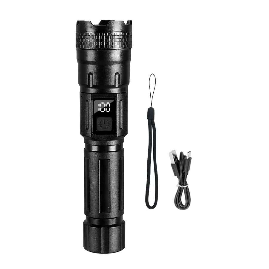 TYPE-C Rechargeable LED Flashlight Most Powerful Flashlight Waterproof Portable Handheld Torch Camping Hiking Emergency Lamp