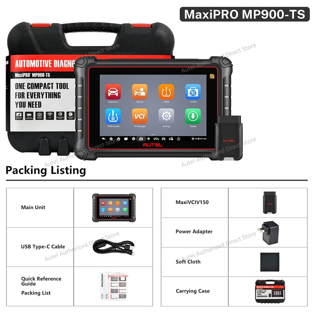 Autel MaxiPRO MP900TS OBD2 Scanner TPMS Diagnostic Tool ECU Coding, Active Test, 40+ Services, CAN FD&DOIP Upgraded of MK808S-TS