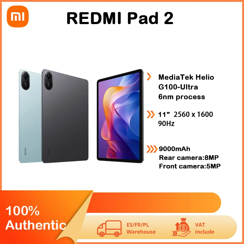 Xiaomi Redmi Pad 2 4GB/128GB 6GB/128GB 8GB/256GB 9000mAh Battery 11" 2.5K WiFi Tablet PC