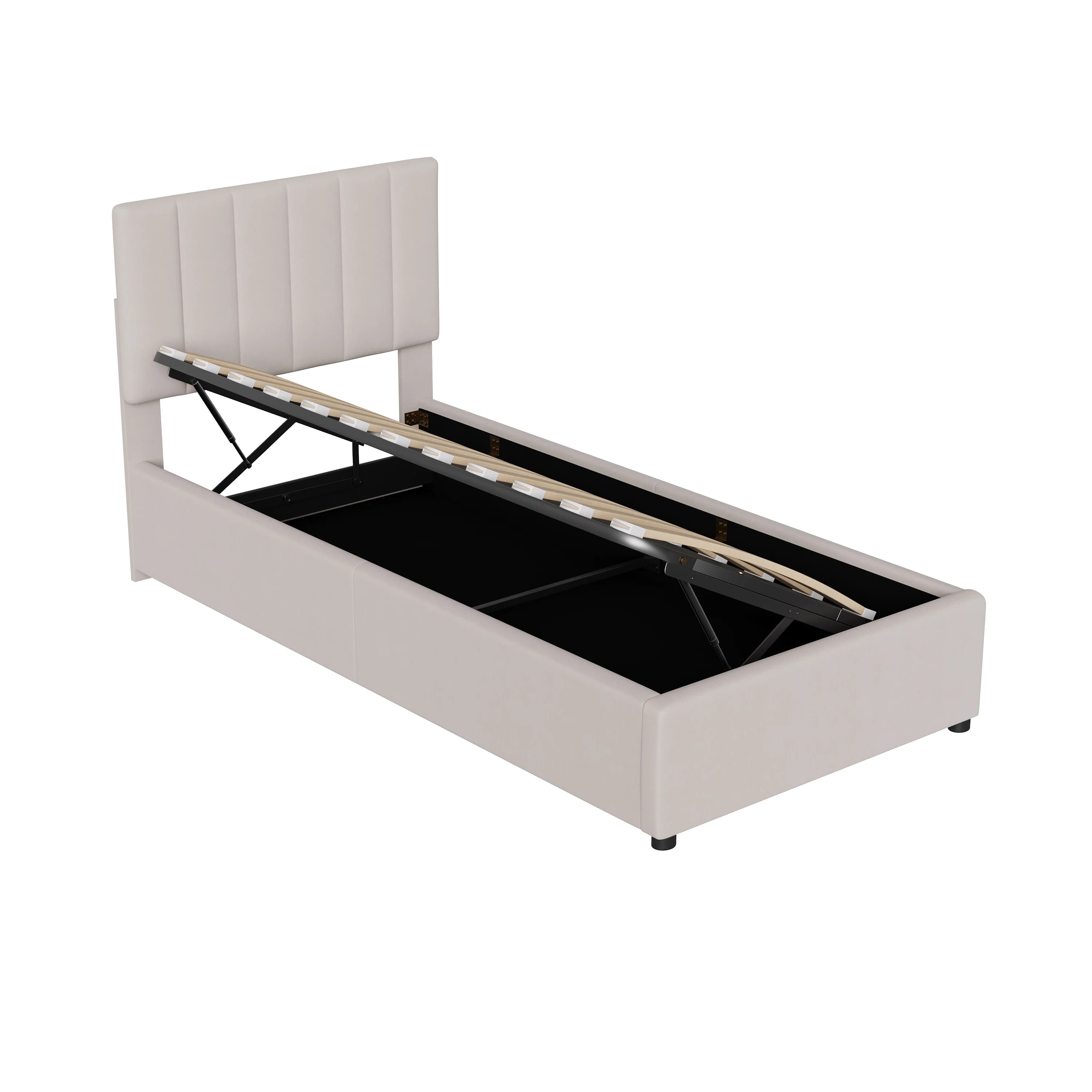 Rosahqnda Upholstered Single Bed 90x200cm, 2 Side Storage Drawers, Children's Bed with Slatted Base and 2 Drawers, Single Bed, Guest Bed