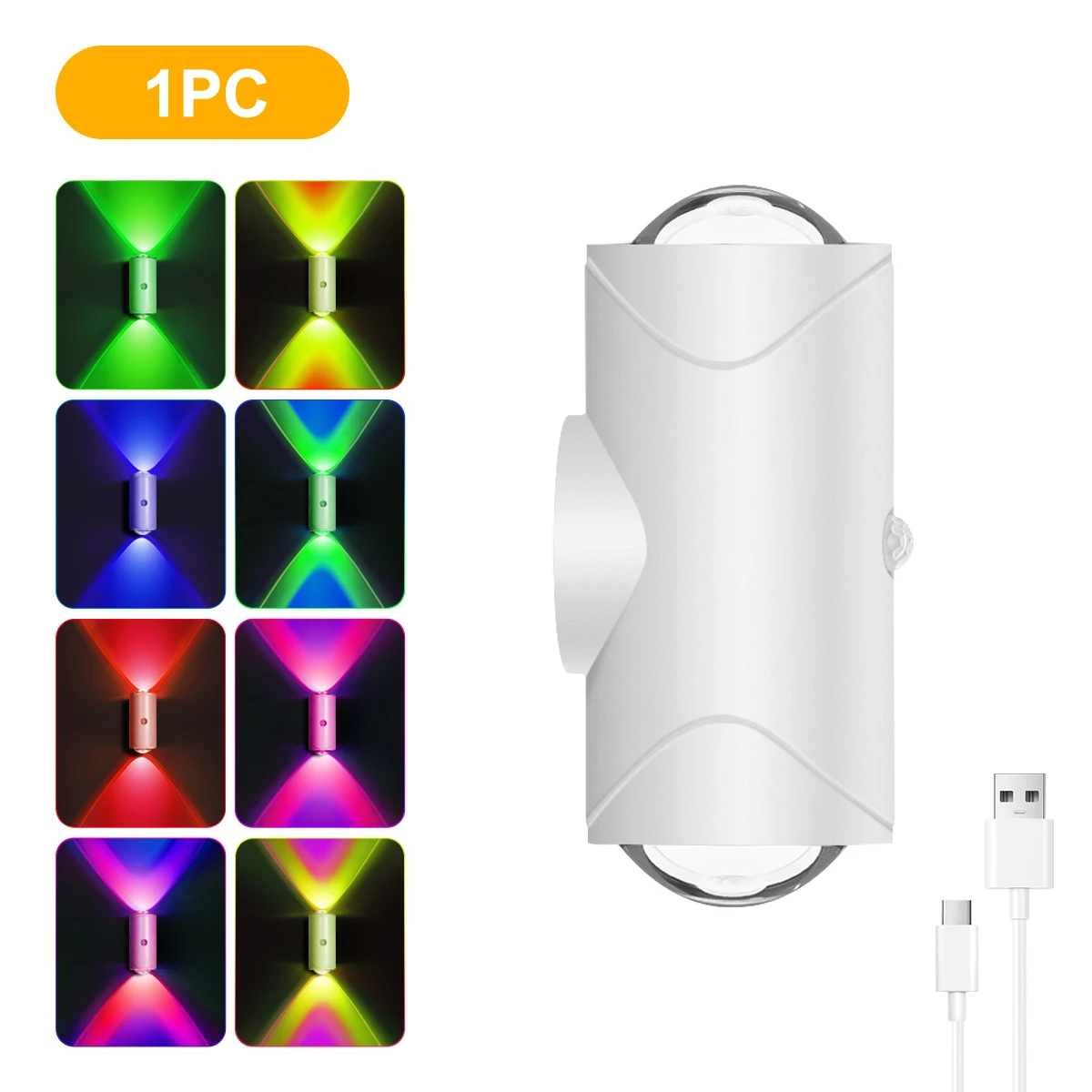 Rechargeable LED Night Lights with Motion Sensor Wall Lights, RGB Gradient Ambient Light, Dimmable Indoor Lamps, Magnetic Step L