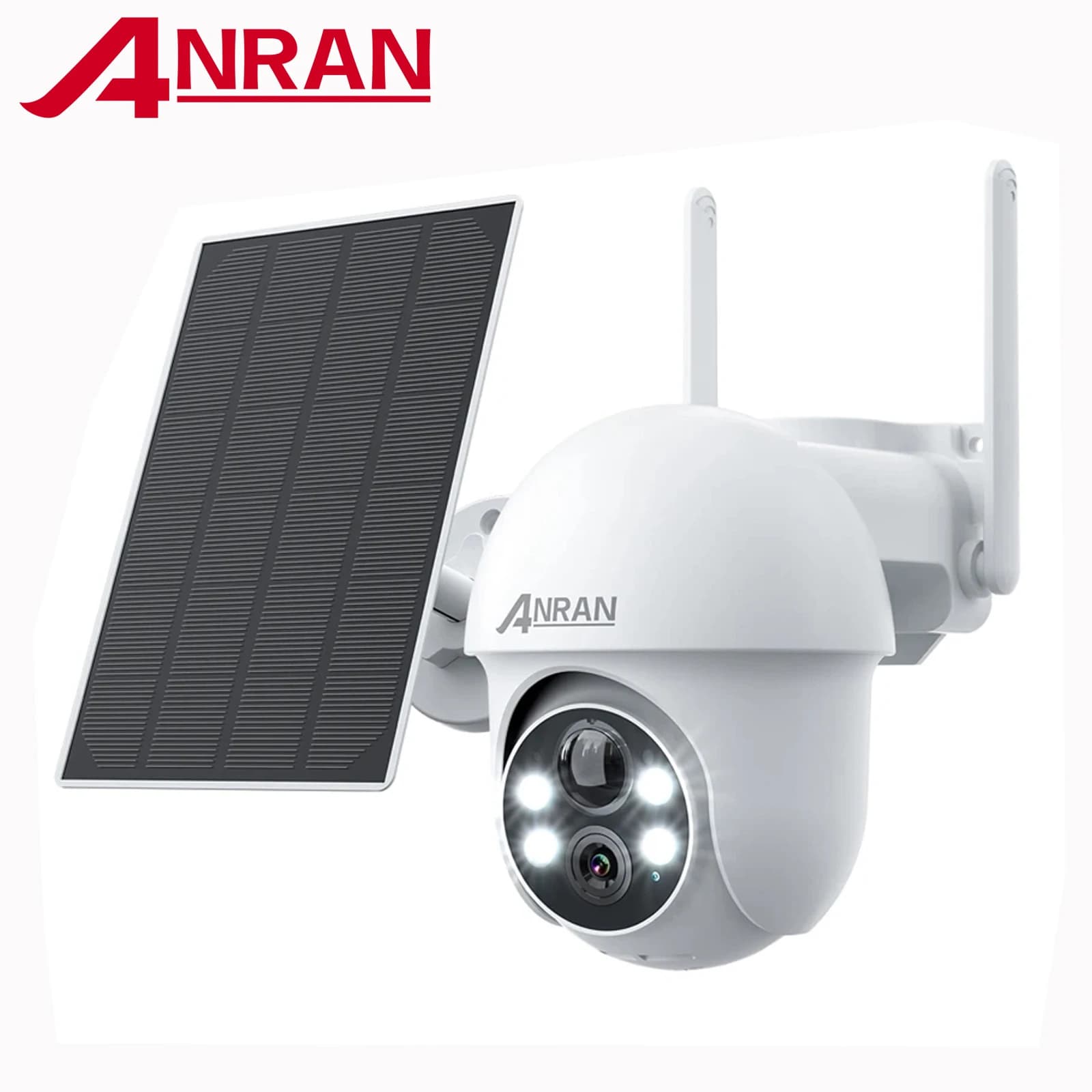 ANRAN 5MP Solar Camera PTZ Outdoor WIFI Camera PIR Humanoid Detection,Rechargeable Battery,Full Color Night Vision,