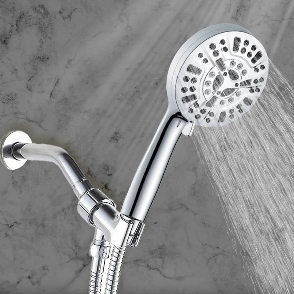 Shower Head With 1.5m Stainless Steel Hose G1/2 Thread 10 Modes Water-Saving Design