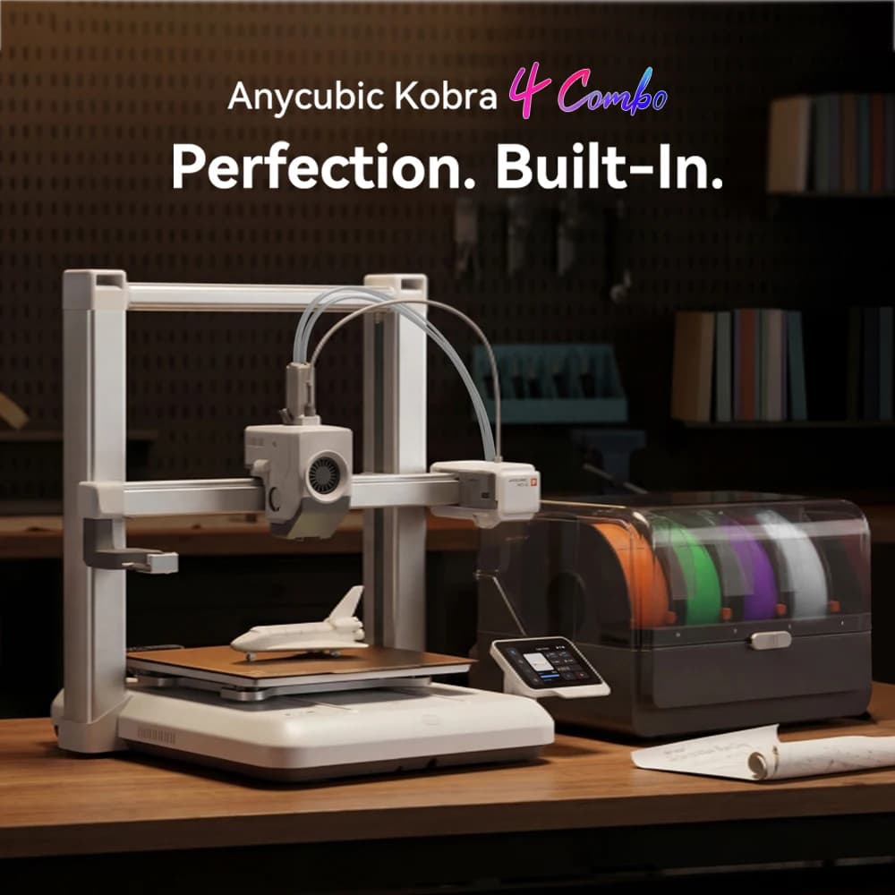 ANYCUBIC Kobra 4/Kobra 4 Combo 600mm/s Fast Printing 3D Printer Up to 8 Colors Filament APP Control 3D Printer