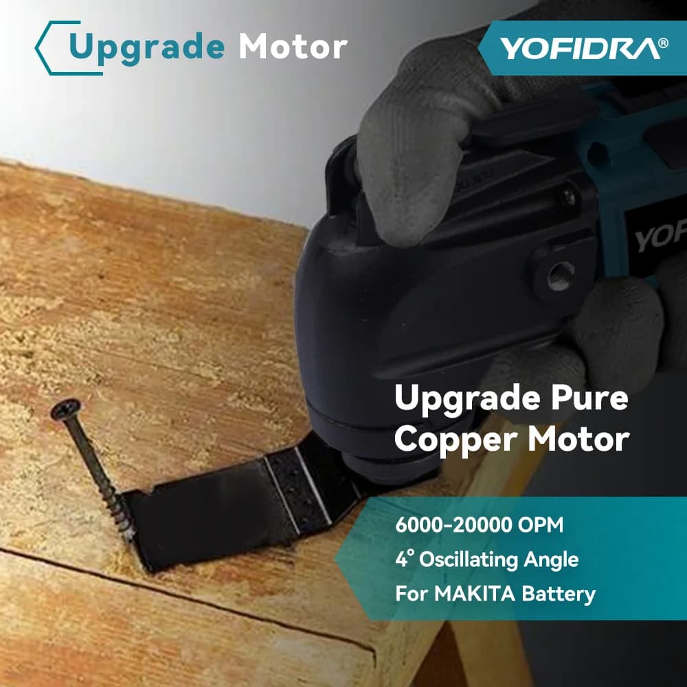 YOFIDRA 6 Gear Oscillating Multi Function Tool Electric Saw Trimmer Shovel Cutting woodworking Machine For Makita Battery Pin