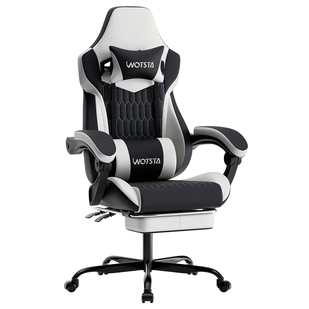 Ergonomic High Back Racing Gaming Chair with Footrest, Adjustable Headrest & Lumbar Support for Home Office