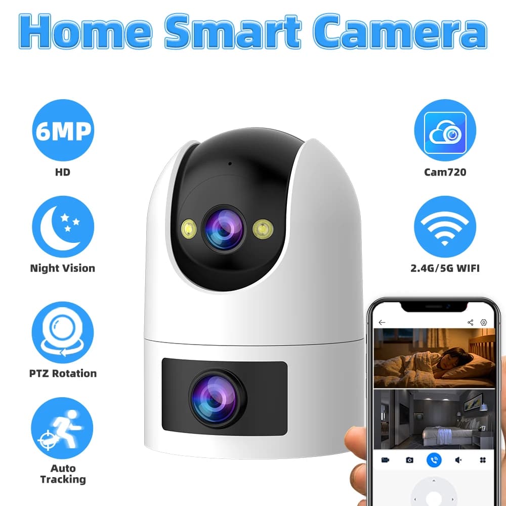 Jooan 6MP Indoor WiFi Wireless Surveillance Camera Auto Tracking CCTV Security Two-way Audio Baby Monitor Home Protection