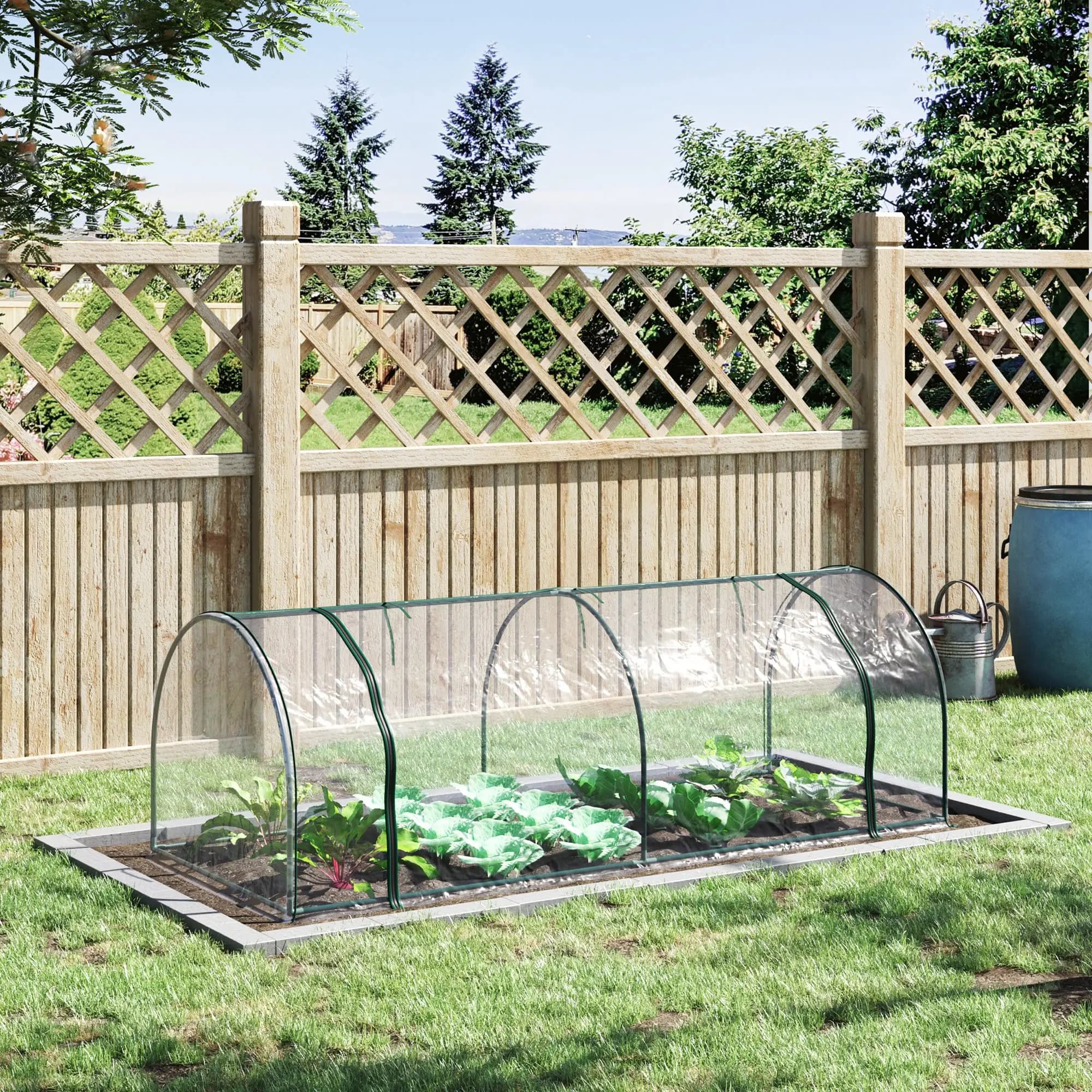 Greenhouse with Door, Walk-In Plant Nursery, Cold Frame, Powder-Coated Steel Frame, PVC Cover, Roll-Up Door for Ventilation, Transparent Light Transmission, Weather & Pest Protection, Easy Assembly, for Garden, Patio, Balcony, Backyard, Vegetables, Fruits