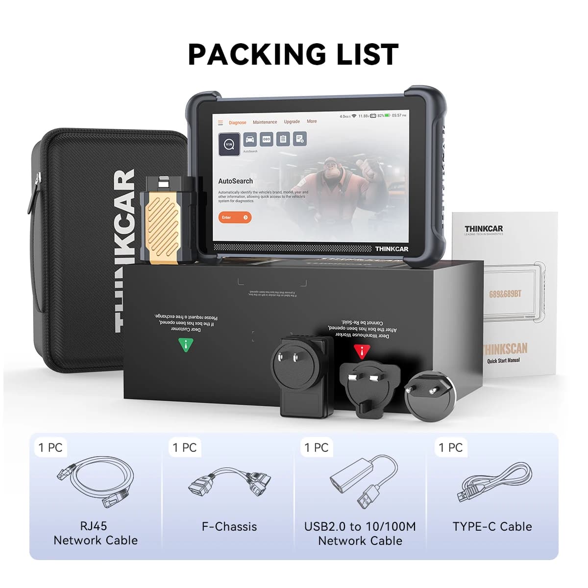 THINKCAR THINKSCAN 689BT IMMO Key Programming Automotive Diagnostic Tool CANFD DOIP Bi-directional ECU Coding Free Obd2 Scanner