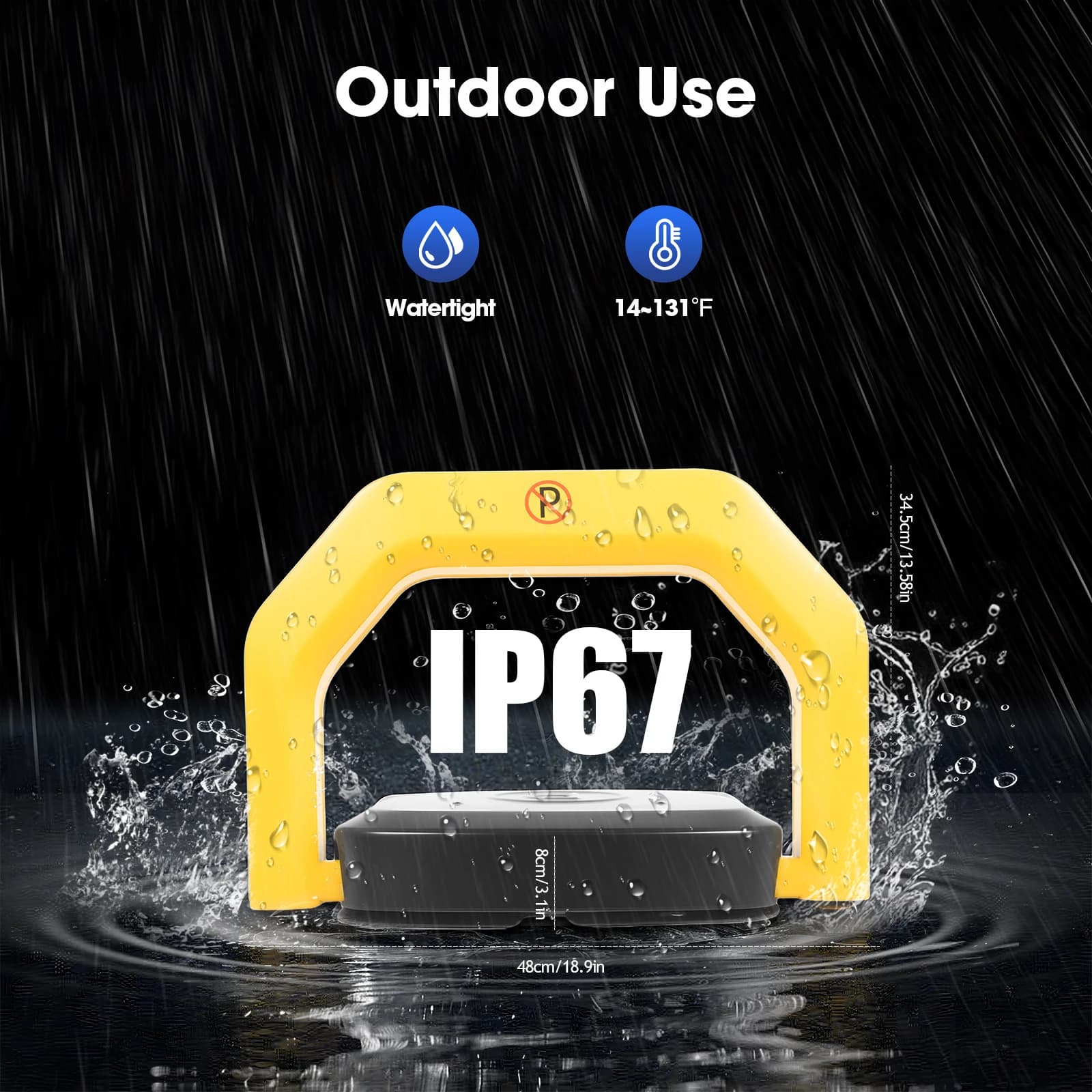 Intelligent Parking Lock Foldable Car Parking Spot Lock 30m Remote Control IP67 Waterproof Buffer Anti-collision