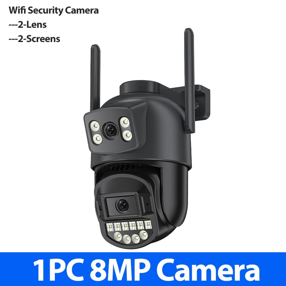 1/2PCs 10MP 5K HD Wifi Security Camera Dual Lens Dual Screens Night Vision 2.4G/5G 4K Outdoor Surveillance Camera O-KAM PRO APP