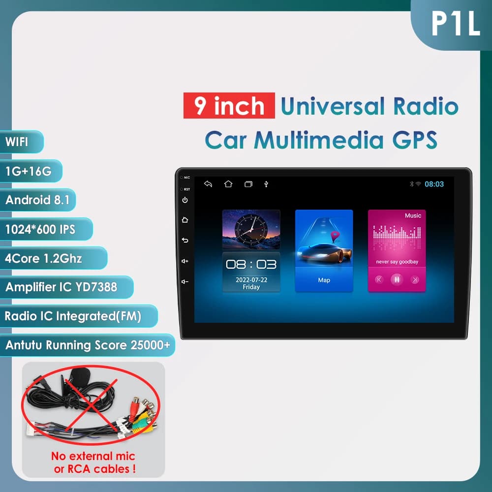 Hizpo 2Din 9inch/9.7inch Universal Android Car Radio Intelligent Multimedia Player Wireless CarPlay RDS DSP GPS Navigation 4G WiFi Bluetooth UIS7862 Snapdragon 6115 Headunit