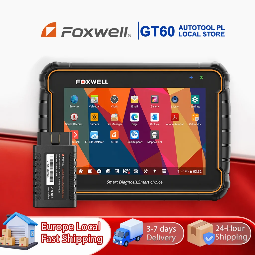 FOXWELL GT60 OBD2 Bidirectional Scan Tool 28+ Service with CAN-FD DOIP All System Diagnose Code Reader Car Automotive Scanner