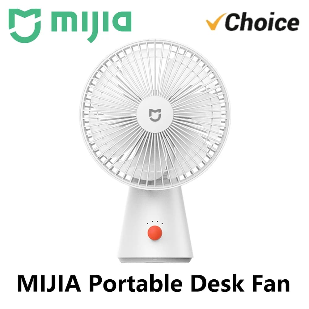 Mijia Portable Desk Fan USB Rechargeable Handheld Mini Electric Fans Cordless Air Cooling Small Fan 4 Gears Speed