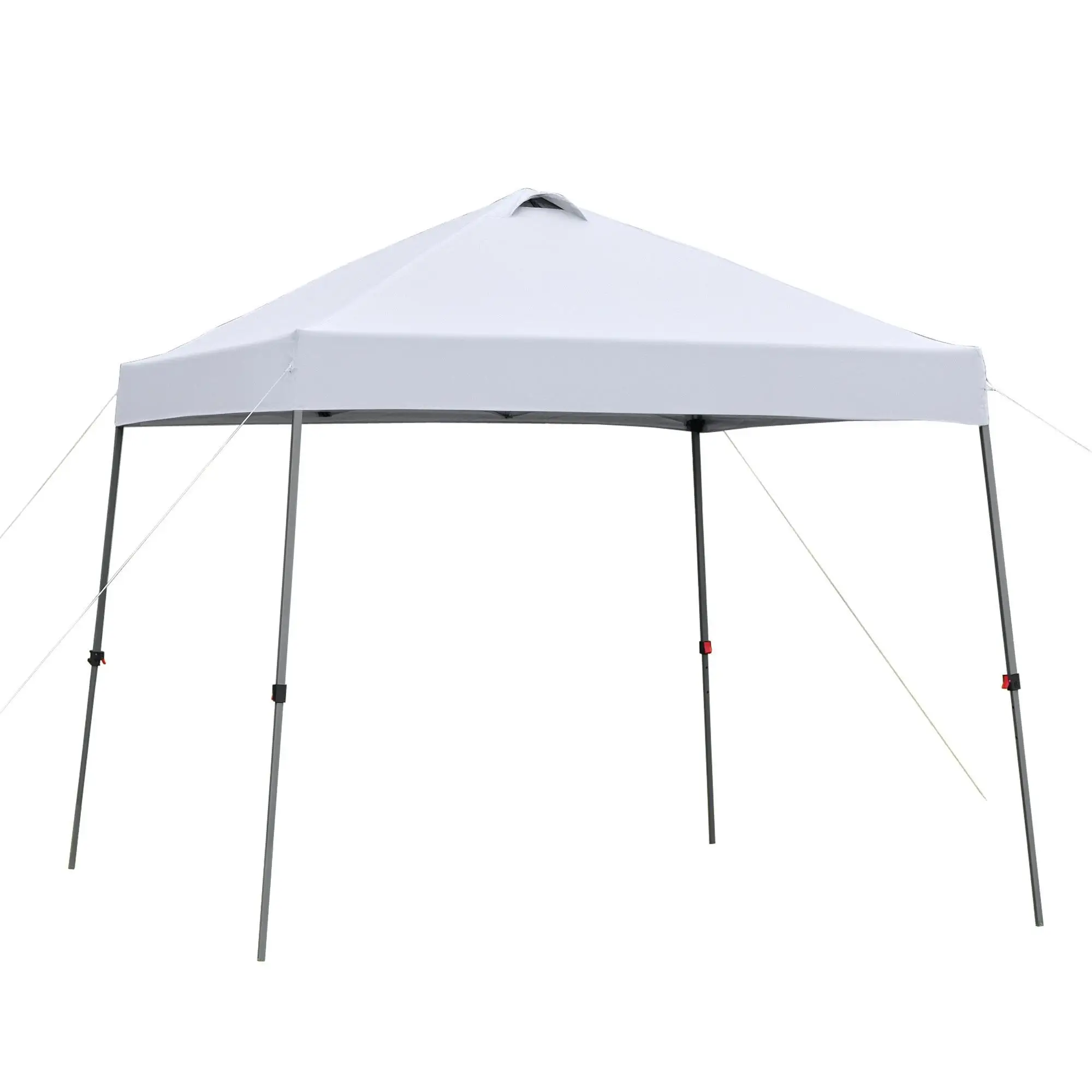 Folding garden tent 3x3m steel frame waterproof Oxford UV protection transport bag with wheels adjustable legs White