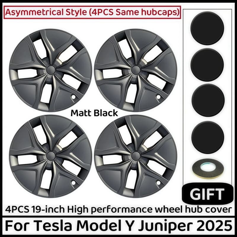 For Tesla Model Y Juniper 2025+ 4PCS Hub Cap Car Replacement Wheel Cap 19 Inch Performance Automobile Hubcap Cover Accessories