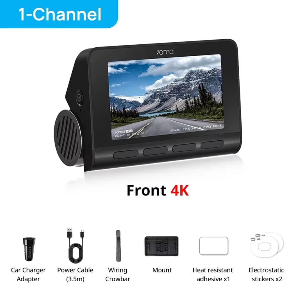 70mai Dash Cam 4K A810 Ultra HD 150° FOV 24Hours Parking Monitor ADAS, Coordinates by Built-in GPS WIFI&4G For Extreme Weather