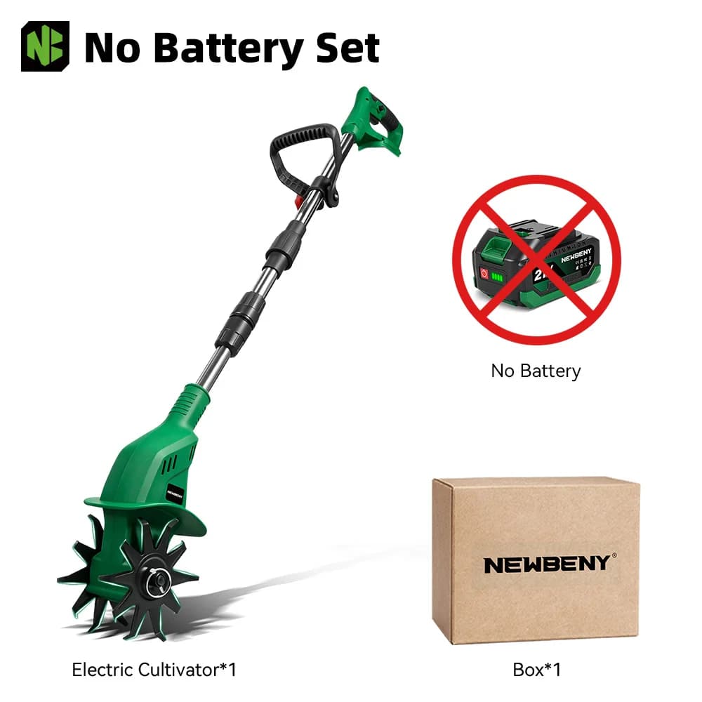 NEWBENY 1600W Electric Rotary Tiller Cultivator 150MM Portable Grass Trimmer Soil Turning Lawn Mower Tool for Makita Battery Pin