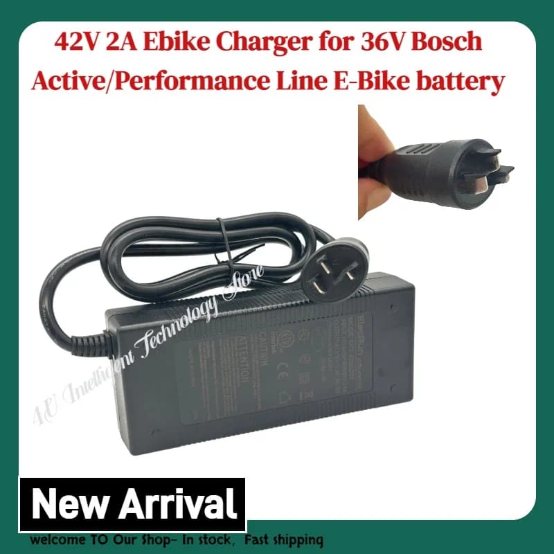 Elecrun 42V 2A Ebike Charger Compatible with 36V Bosch Active/Performance Line E-Bike Battery Charging for Electric Bicycles