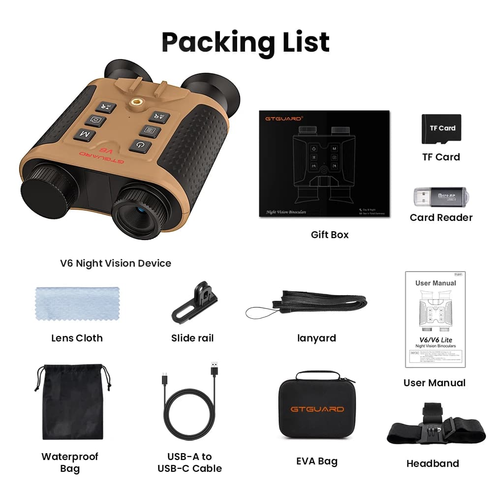 Infrared 4K Night Vision Binoculars Goggles Telescope for Hunting 8X Digital Zoom 300M Full Darkness Take Photos,Record Videos
