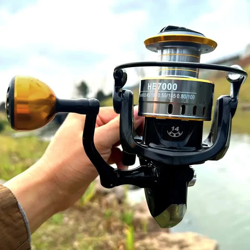 Rooblinos HE Spinning Reels Ultralight Metal 5.2:1 Gear Ratio 1000 7000 Saltwater Or Freshwater Big Max Drag Fishing Reels, Ambidextrous ,durable reel, alloy spool, fishing line reel ,