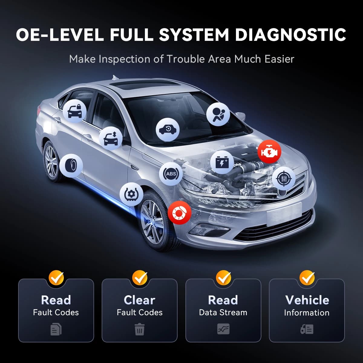 THINKSCAN 689BT Professional Auto OBD2 Scanner Full System ECU Coding Bidirectional Test Key Matching Car Diagnostic Tools