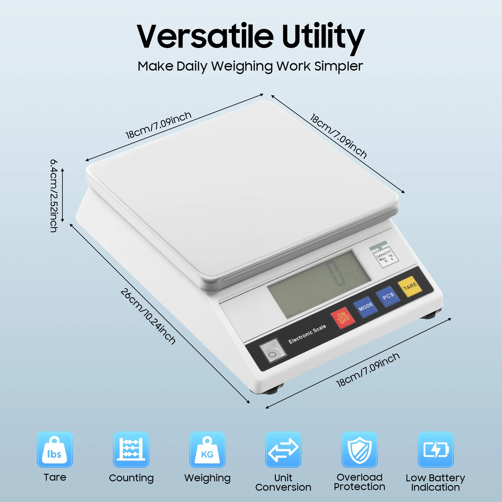 7.5Kg Precision Digital Kitchen Scale 0.1g, Electronic Balance with LCD, Tare/Count/Unit Conversion for Food Jewelry Lab