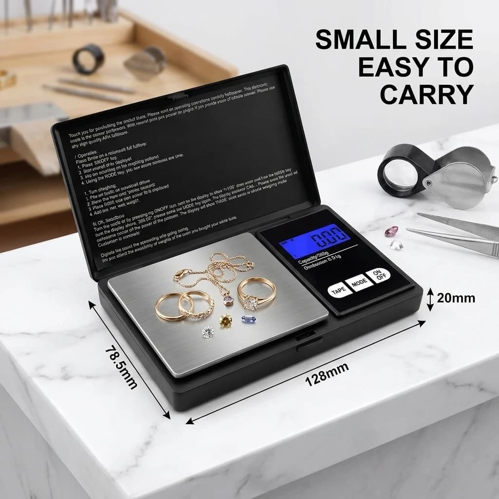 Mini Digital Pocket Scale High Precision 0.01g Stainless Steel Portable Jewelry Gold Gram Weight Balance Electronic Tool