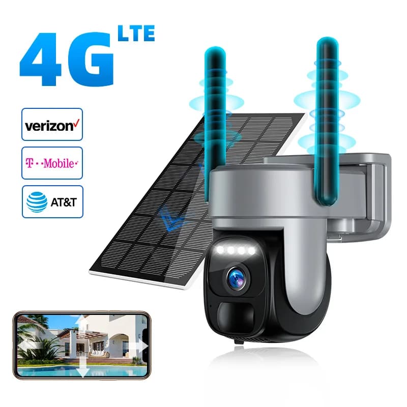 SZSINOCAM EU 4G SIM Card Solar Camera 3MP PIR Human Detect Built-in Rechargeable Battery Surveillance IP Camera