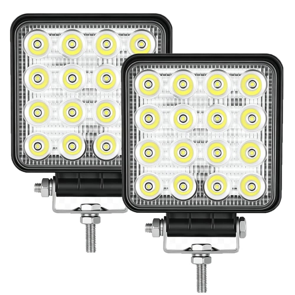 2Pcs 4Pcs 4 inch 48W 12V 24V LED Work Light Spot/Flood Square Driving Lights Offroad 4WD Trailer Motorcycle Truck SUV ATV UTV