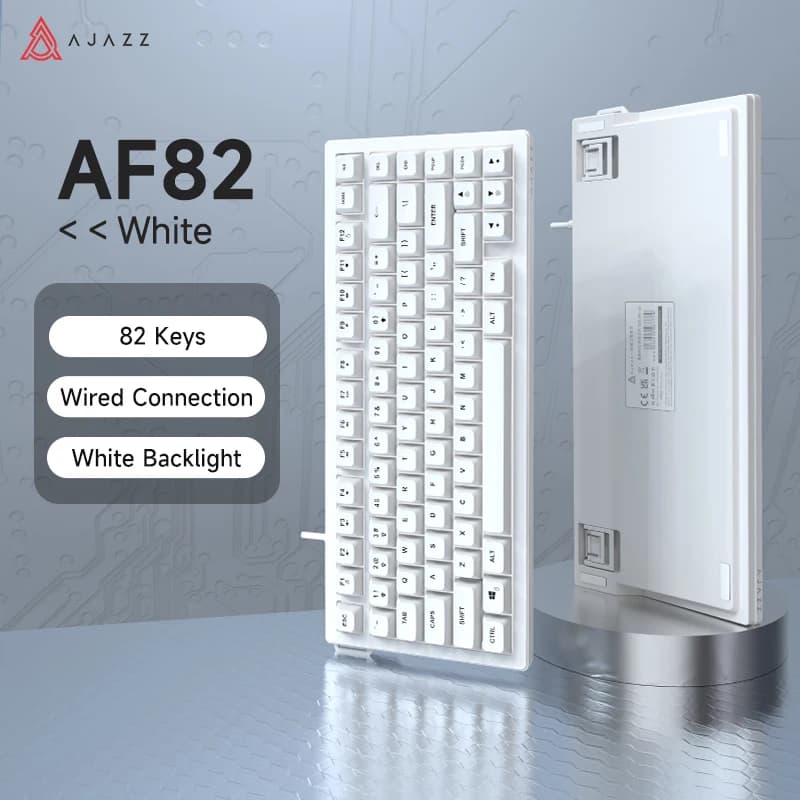 AJAZZ AF82 Tri-Mode Wireless Gaming Keyboard, 2.4G/Bluetooth/Wired, Full RGB Backlight, Compatible with PC