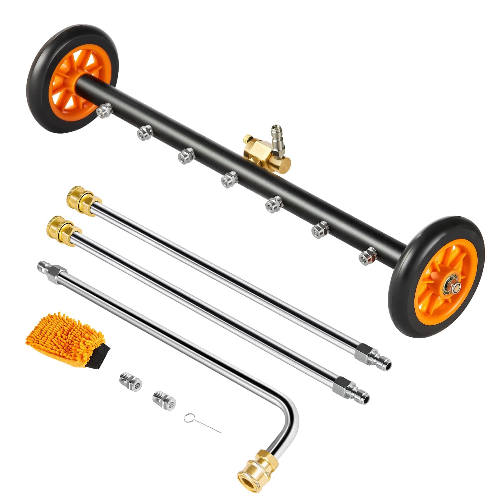 SucceBuy 16/24" Pressure Washer Undercarriage Cleaner Steel Surface Cleaner for Pressure Washer 4000 Max PSI for Driveway