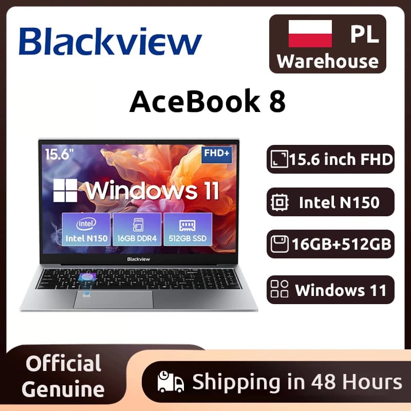 Blackview AceBook 8 Laptop 15.6"  Intel Processor N150 16GB RAM 512GB SSD + expansion up to 1TB Windows 11 Home 15.6"