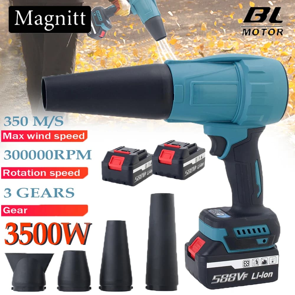3500W Brushless Electric Air Blowers 350M/S Handheld Cordless Leaf Blower Dust Blowing Tools For Makita Battery Pin