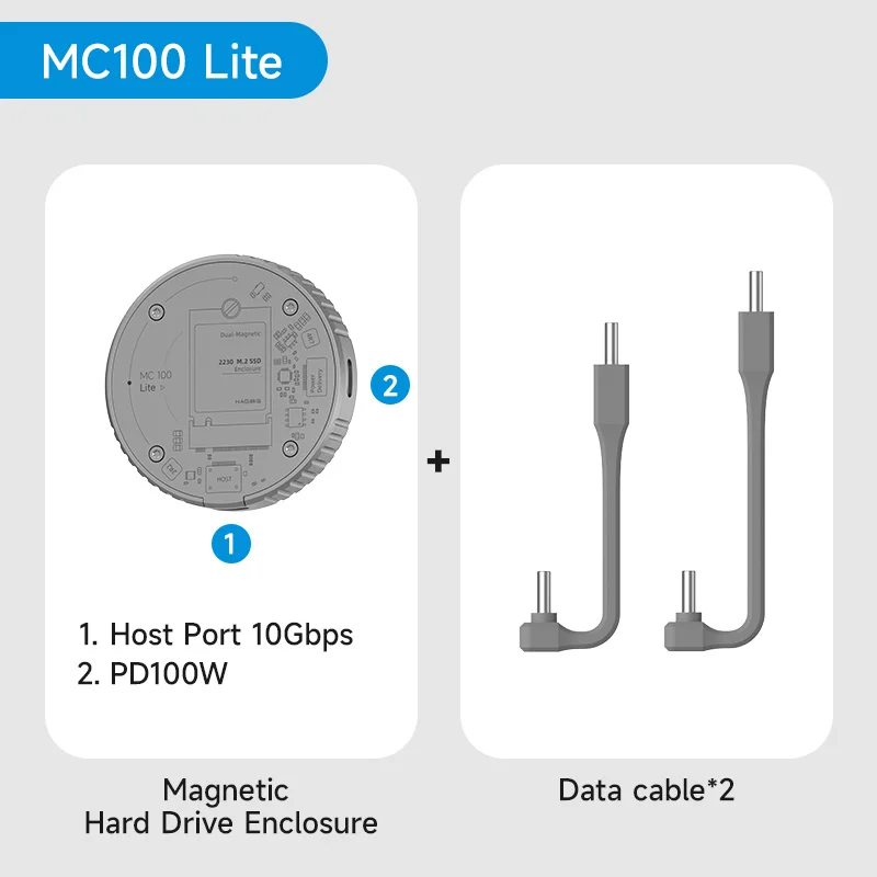 Hagibis Magnetic M.2 2230 NVMe SSD Enclosure SSD Case USB C 3.2 Gen2 to NVMe PCI-E for iPhone 16 Pro 17 ProRes Magsafe MacBook