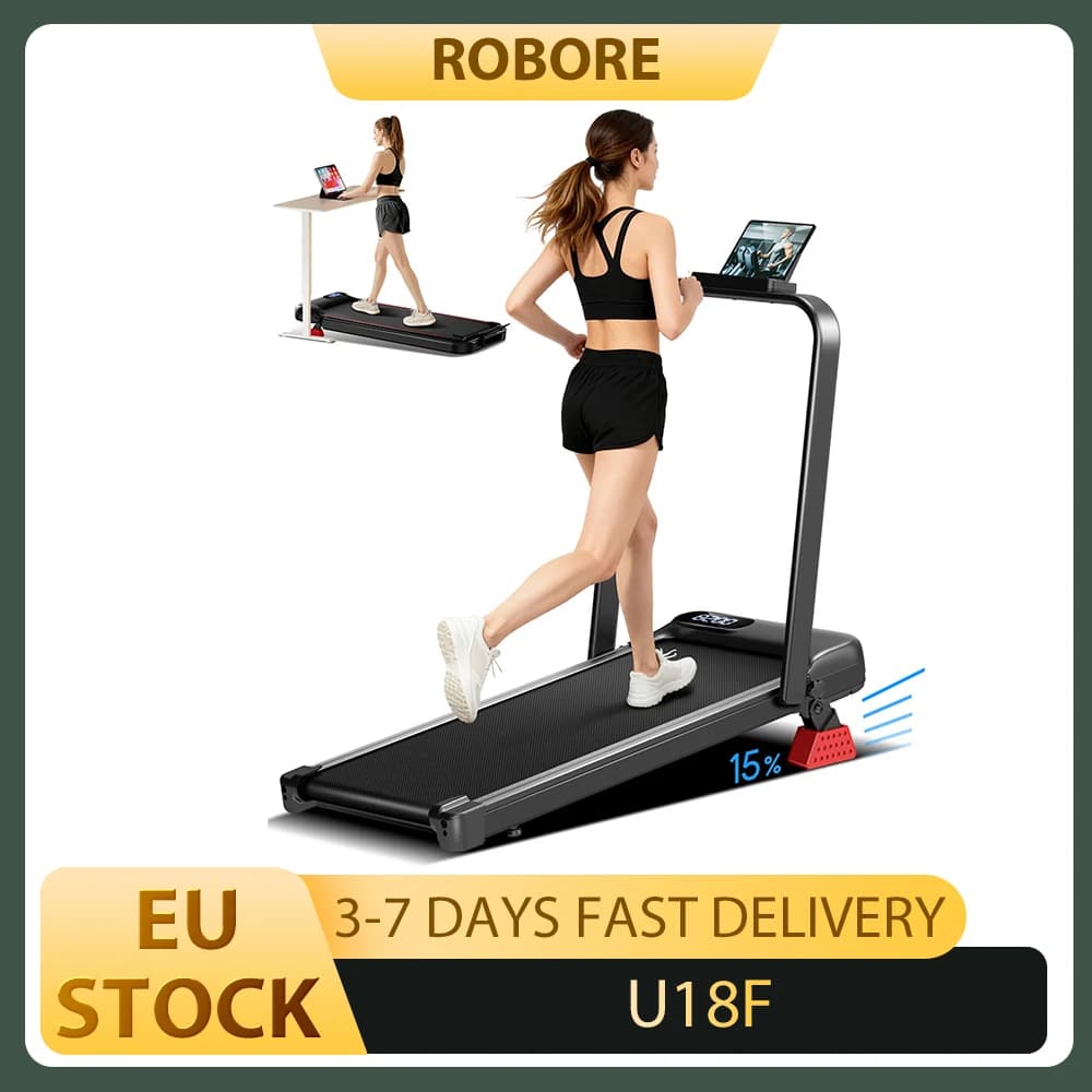 Robore U18F Treadmill 15% Incline 10.5Km/H Max Speed 2.5Hp Motor 3 Incline Levels 136kg Capacity Led Display Low Noise