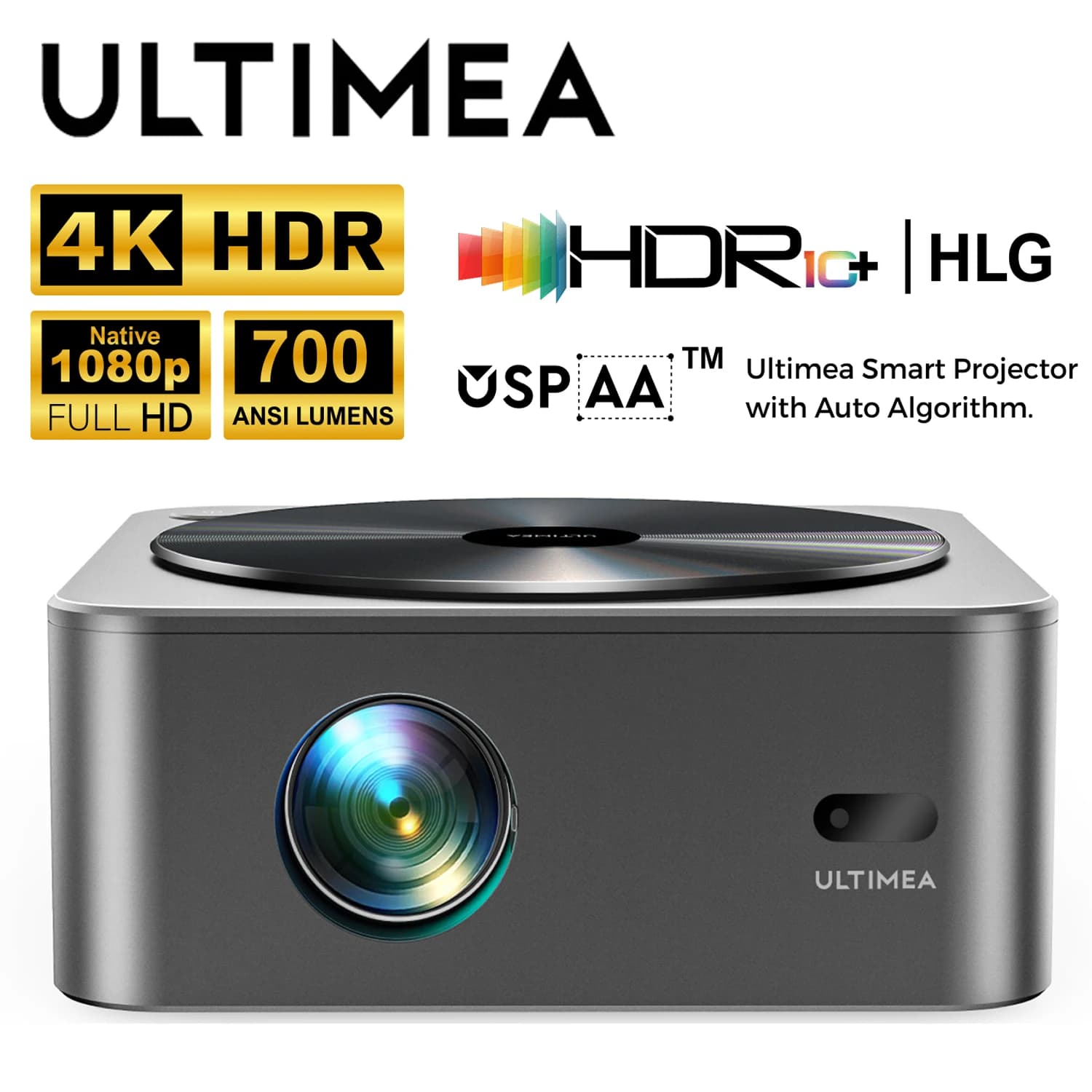 ULTIMEA Smart Auto Focus Projector for Home Theater | Watch 4K Movies & Game on a Giant 1080P Screen with WiFi/Bluetooth | Easy